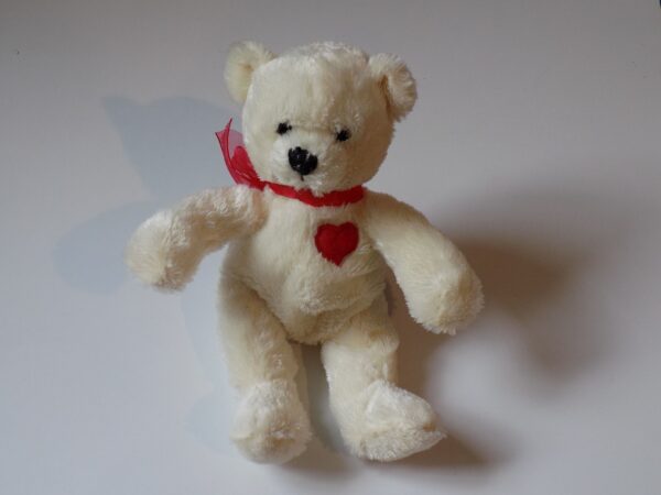 Bear Hallmark Stuffed White Heart on Chest