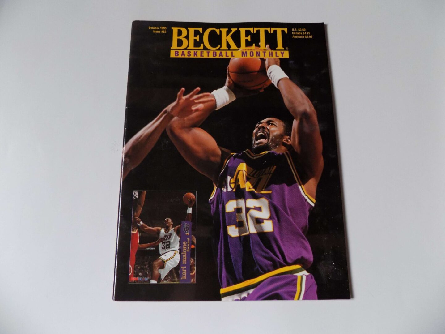 Beckett Basketball Monthly October 1995 Issue #63 Karl Malone Cover