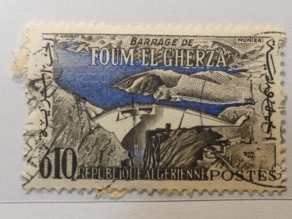 Algeria blue and white Stamp