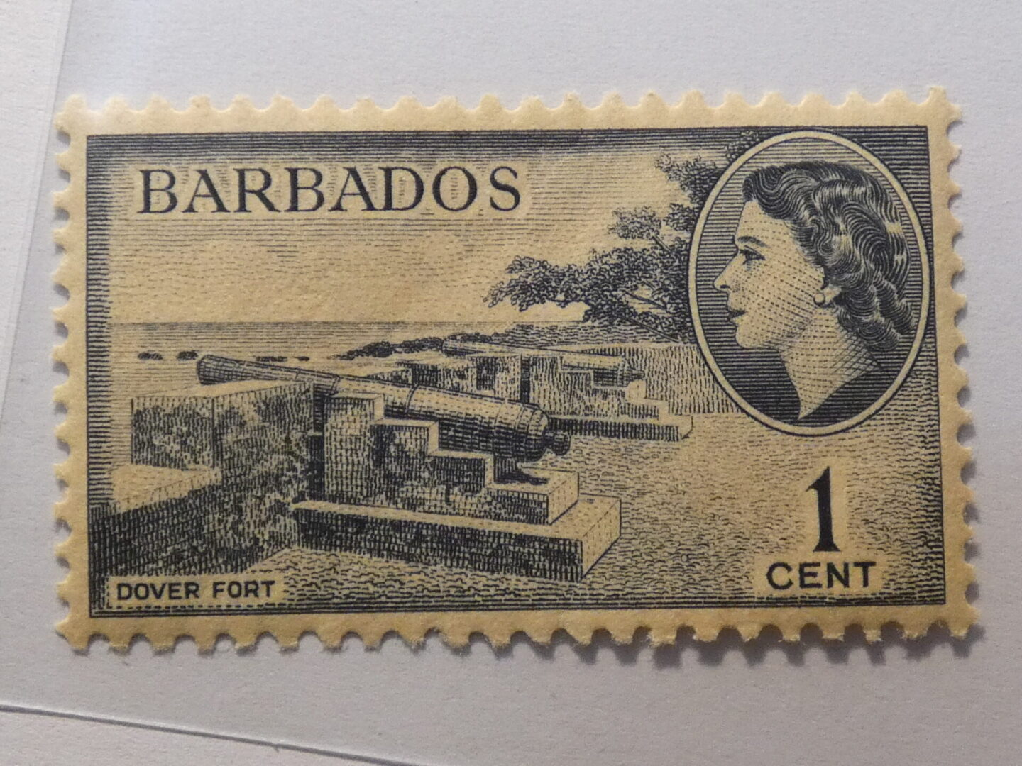 Barbados 1 Cent Stamp Stamp blue