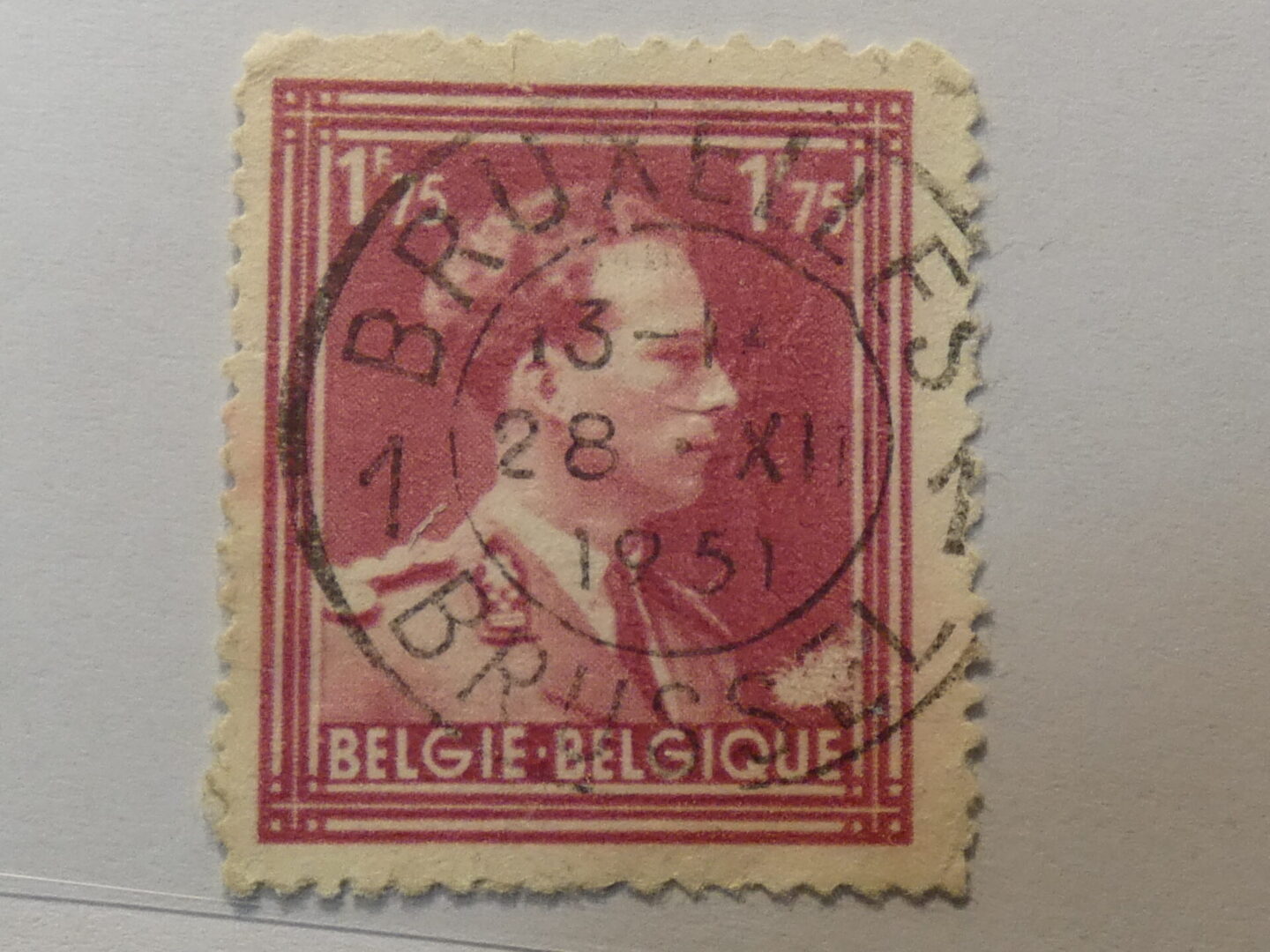 Belgium 1.75 Stamp red