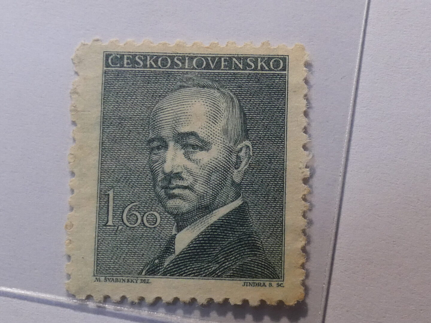 Ceskoslovensko 160 Stamp Green