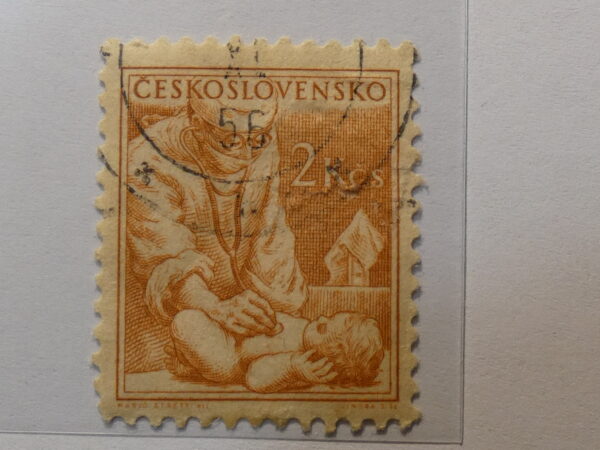 Ceskoslovensko 2KCS Stamp Orange