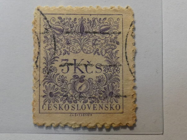 Ceskoslovensko 3KCS Stamp purple