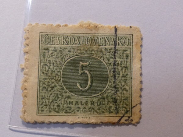 Ceskoslovensko 5 Stamp green