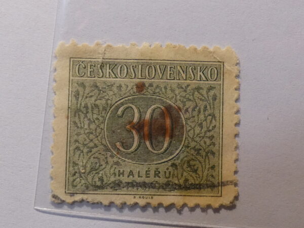 Ceskoslovensko 30 Stamp green