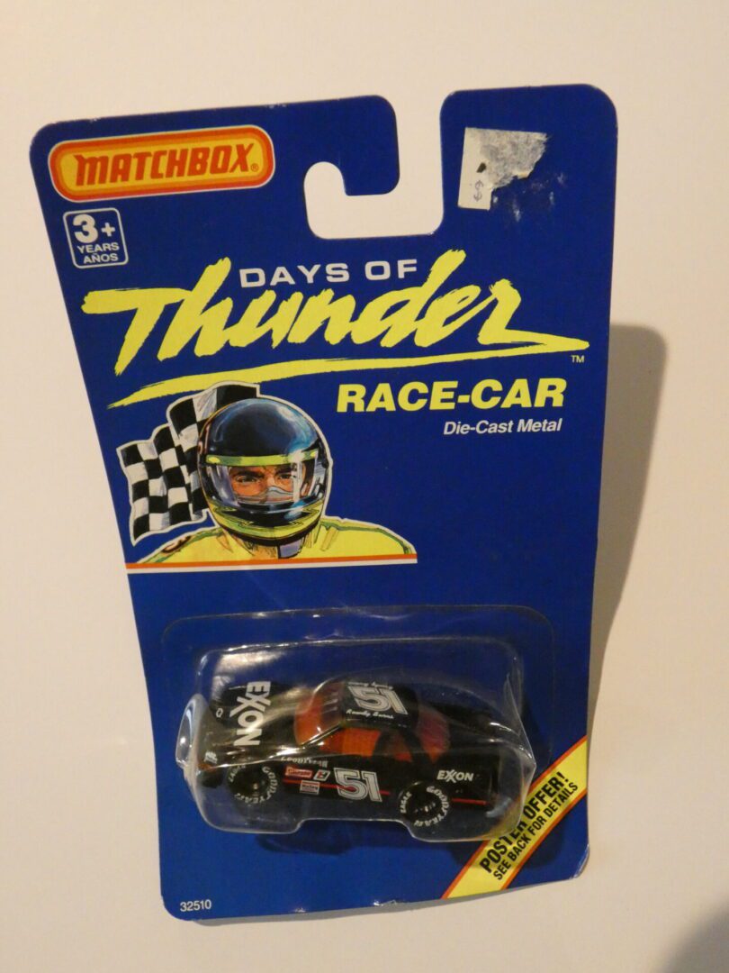 Matchbox Days of Thunder race car toy.