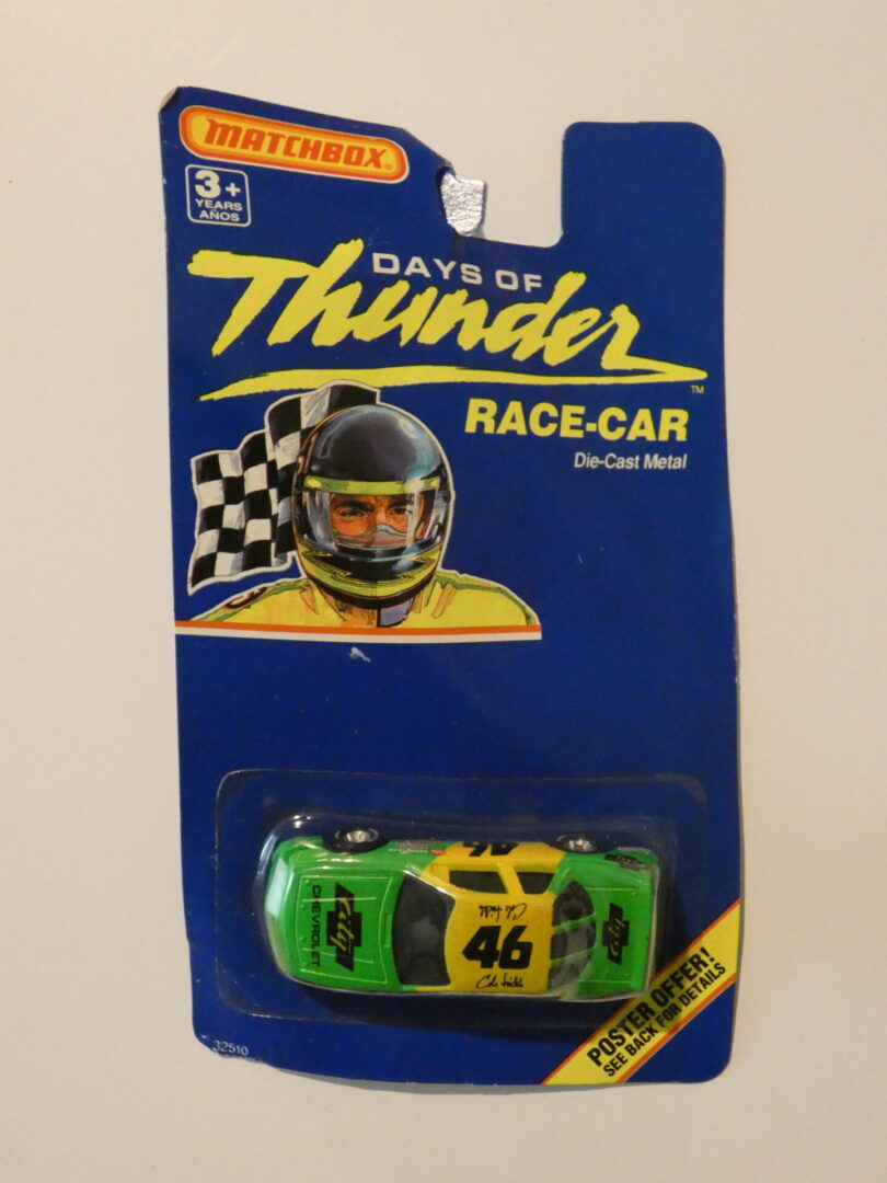 Matchbox Days of Thunder die-cast race car.