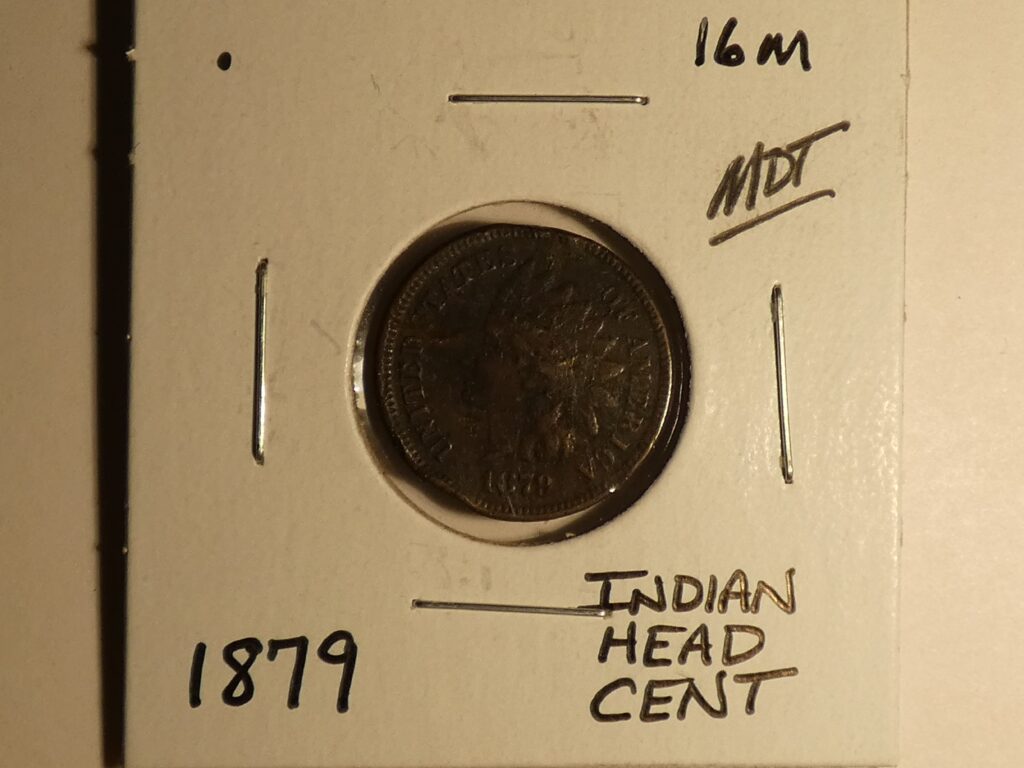 1879 Indian Head cent coin.