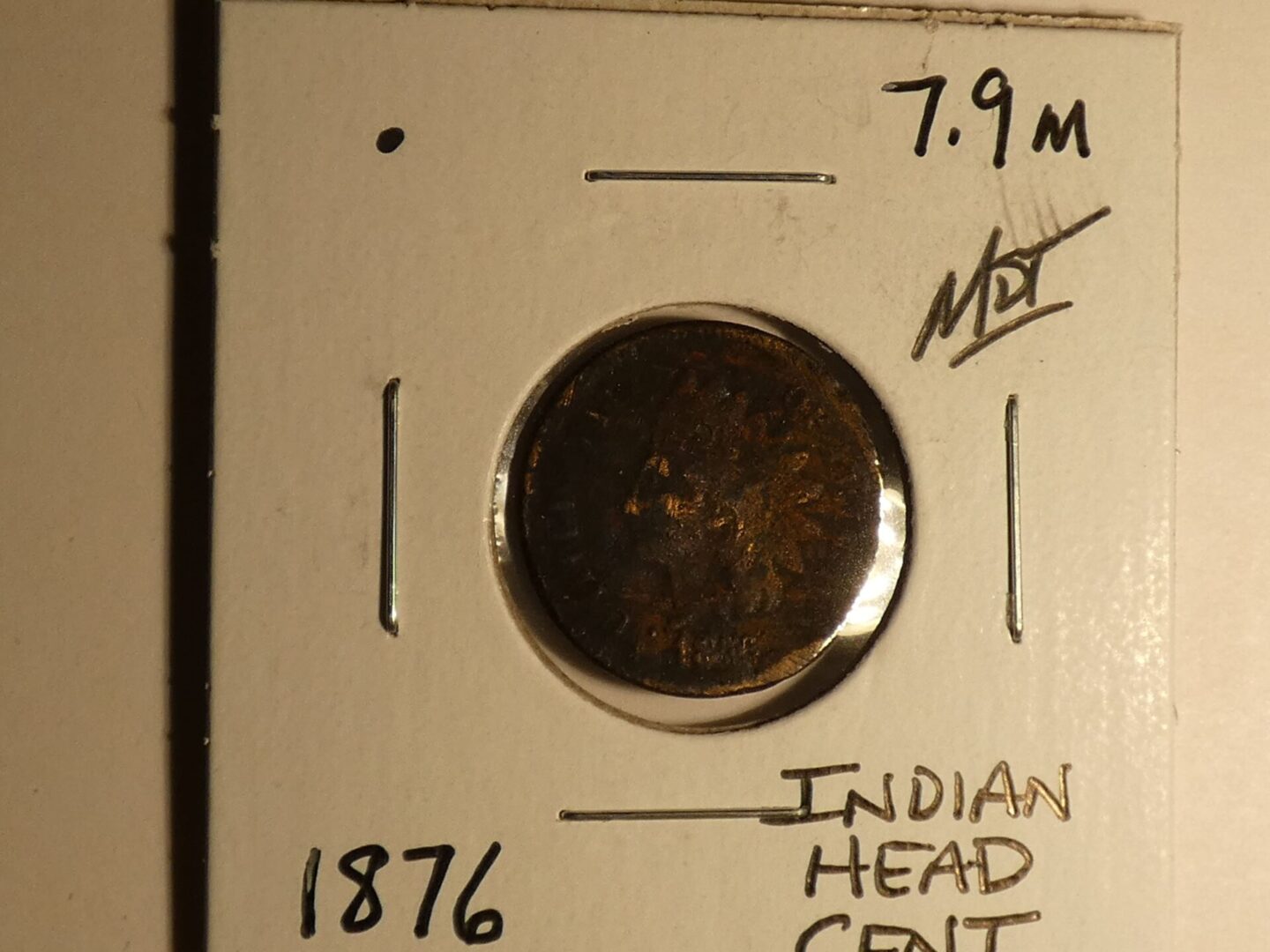 1876 Indian Head Cent coin.