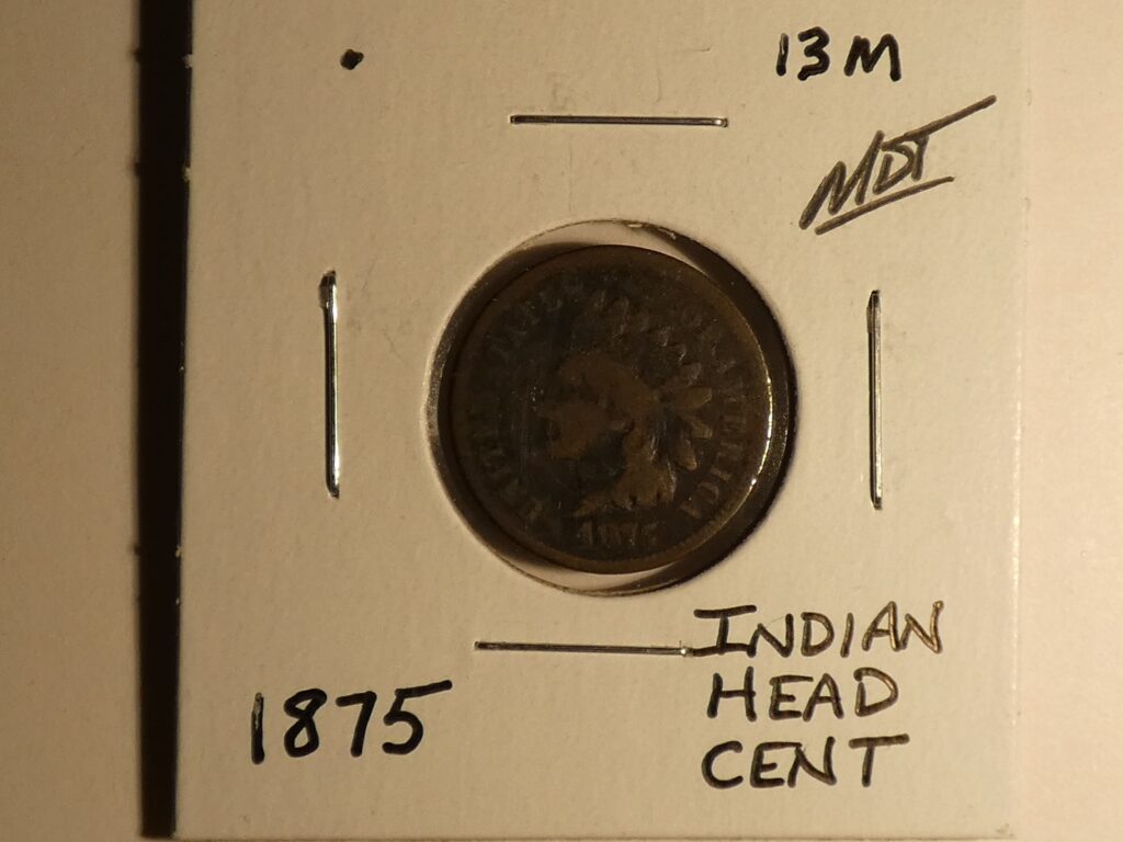 1875 Indian Head Cent coin.