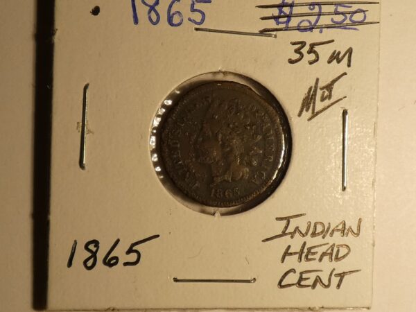 Image of the 1865 Indian Head Cent