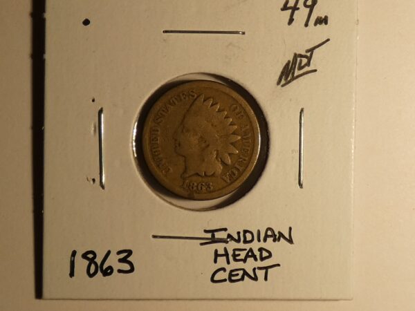 Indian Head Cent 1863 Coin Image