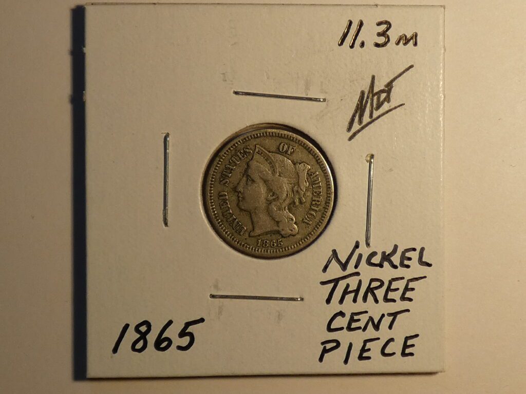 Image of the 1865 Nickel Three Cent Piece