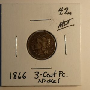 1866 3-cent piece nickel coin.