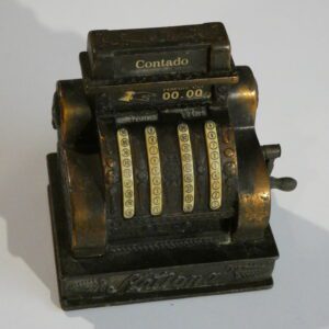 Antique metal cash register pencil sharpener.