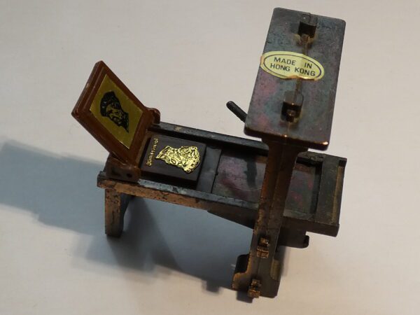 Vintage Brass Pencil Sharpener Printing Press