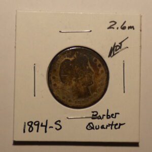 1894-S Barber quarter in holder.