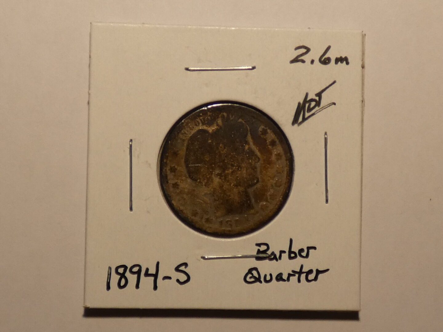 1894-S Barber quarter in holder.