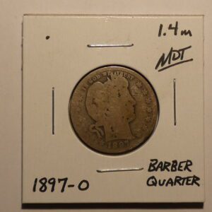 1897 Barber quarter coin obverse