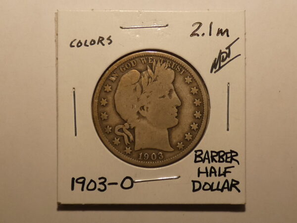 1903 Barber half dollar coin.