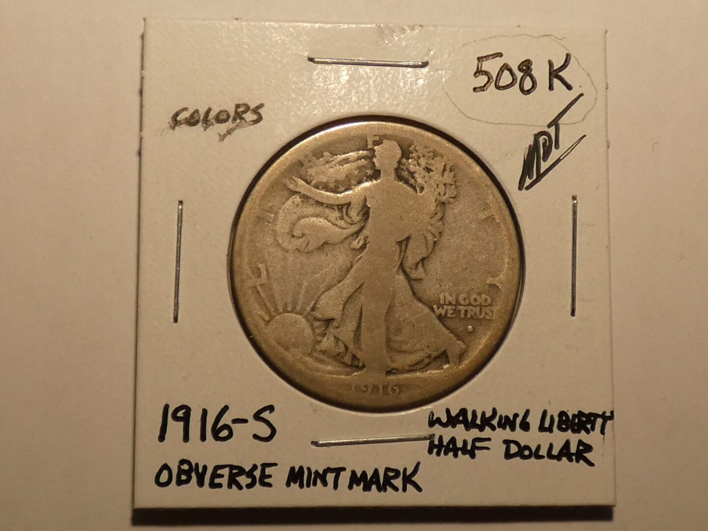 1916-S Walking Liberty Half Dollar