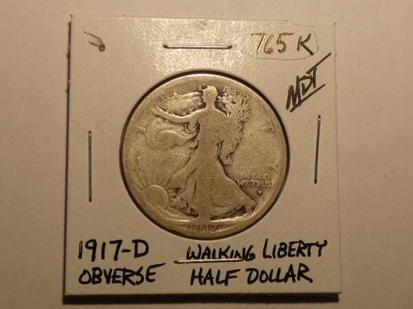 1917-D Walking Liberty Half Dollar obverse