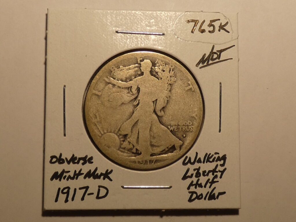 1917-D Walking Liberty Half Dollar coin.