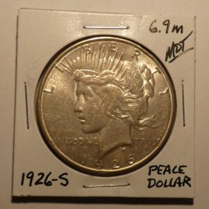 1926-S Peace Dollar silver coin.