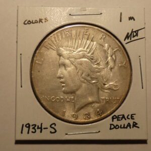 1934-S Peace Dollar silver coin.