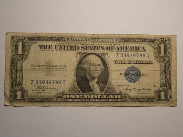 One dollar silver certificate, 1935.