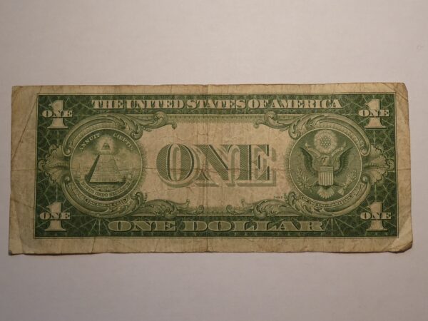 US one dollar bill with pyramid and eagle.