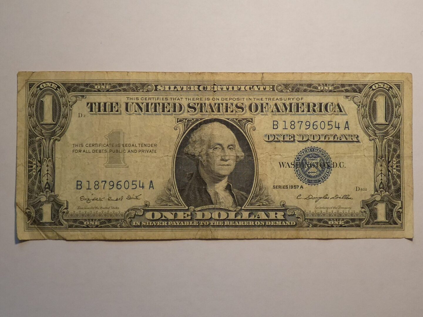 One dollar bill, United States of America.