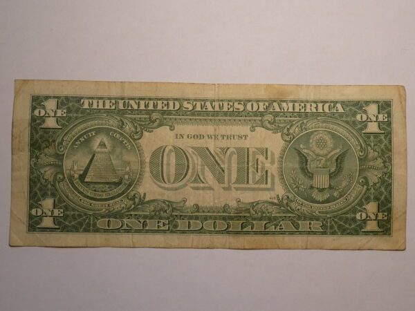 US one dollar bill, front side.