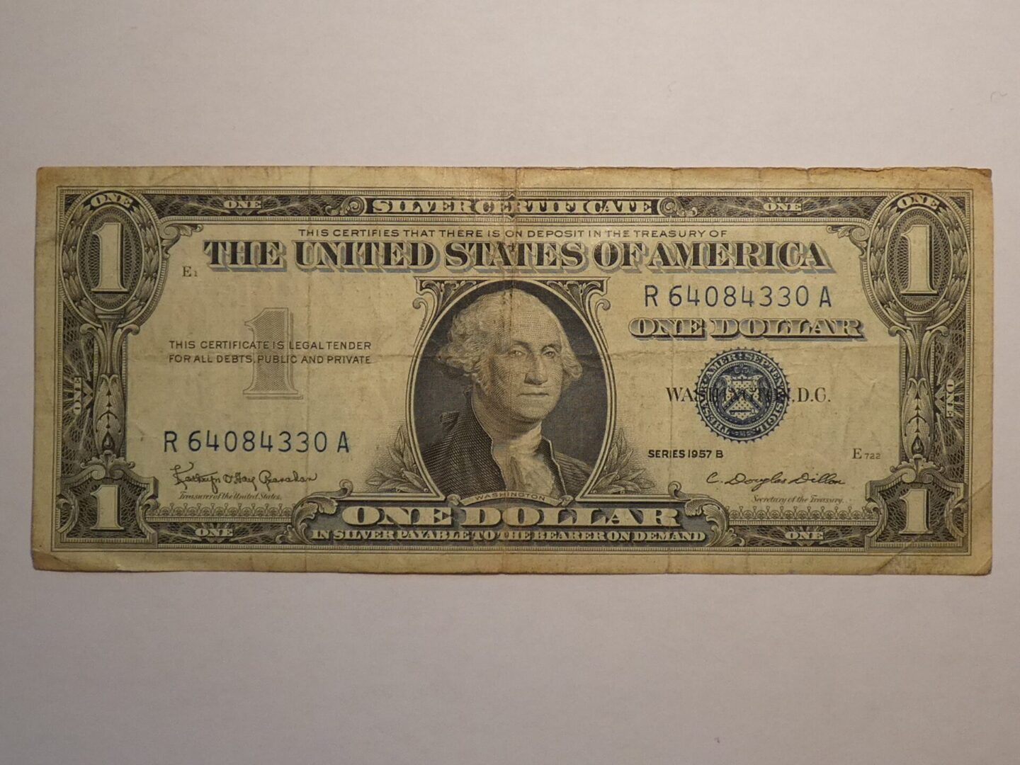 One dollar silver certificate, United States.