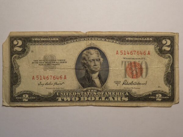 Two dollar bill, United States, 1953 series.