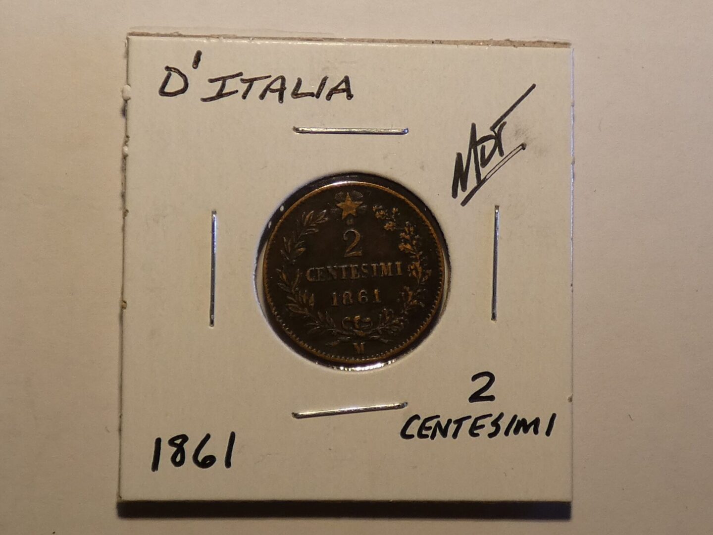 1861 Italy Vittorio Emanuel Centesimi