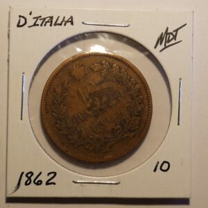 1862 Italy Vittorio Emanuel II 10 Centesimi