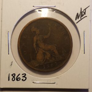 1863 Britain Victoria One Penny