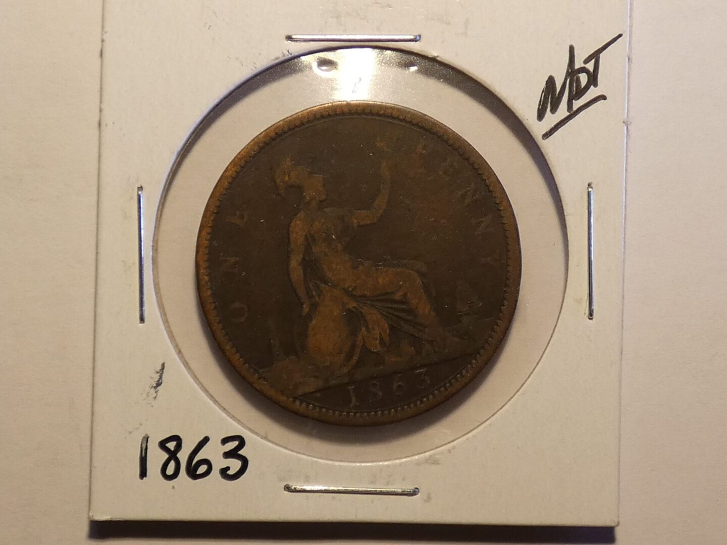 1863 Britain Victoria One Penny