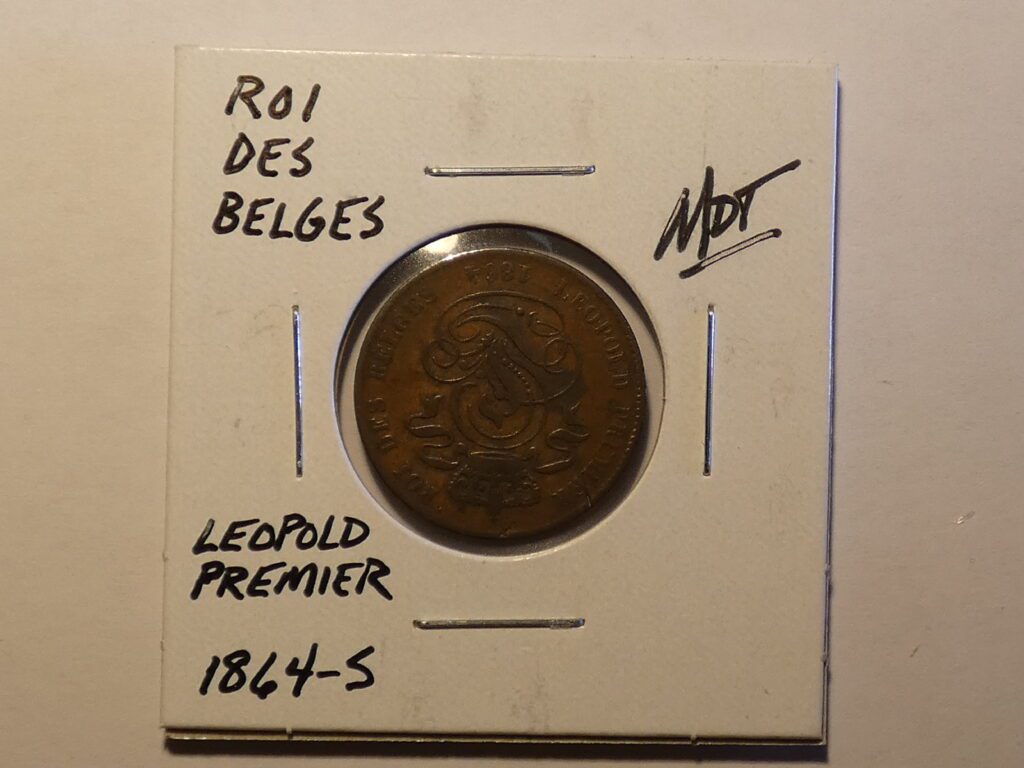 1864S Belgium Leopold Premier 2 Cents