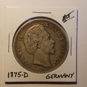 1875 German coin with King Ludwig II portrait.