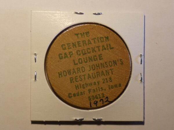 The Generation Gap Cocktail Lounge token.