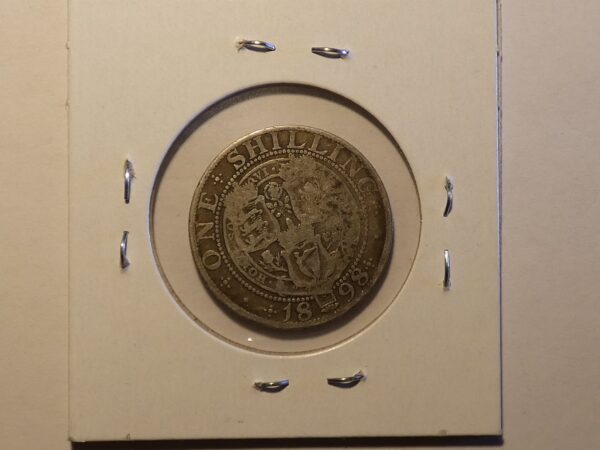 1898 British silver one shilling coin.