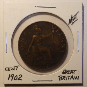 1902 British one penny coin.