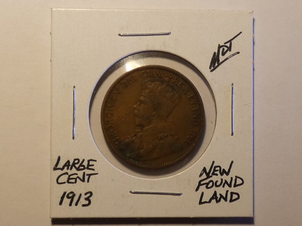 1913 Newfoundland large cent coin.