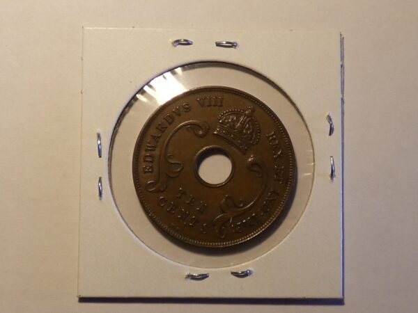 Edward VII 10 Cents coin in holder.