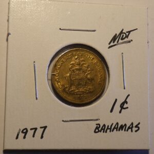 1977 Bahamian one cent coin.