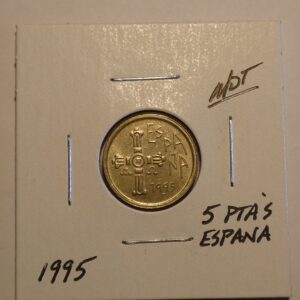 1995 Spanish 5 Ptas coin.