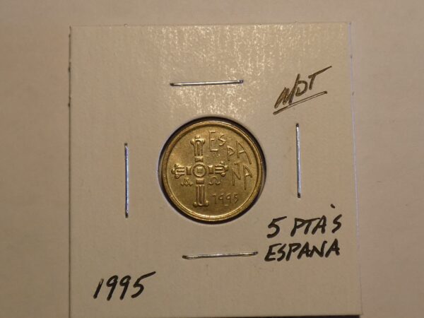 1995 Spanish 5 Ptas coin.